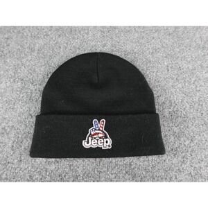 Jeep Black Beanie Hat American Flag Peace Sign Logo Winter Knit Cap